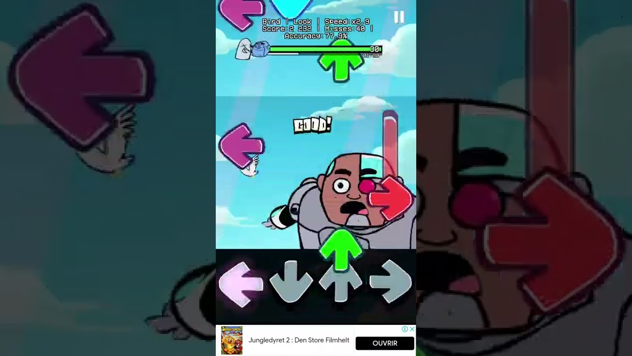cyborg look fnf in mobigameplay