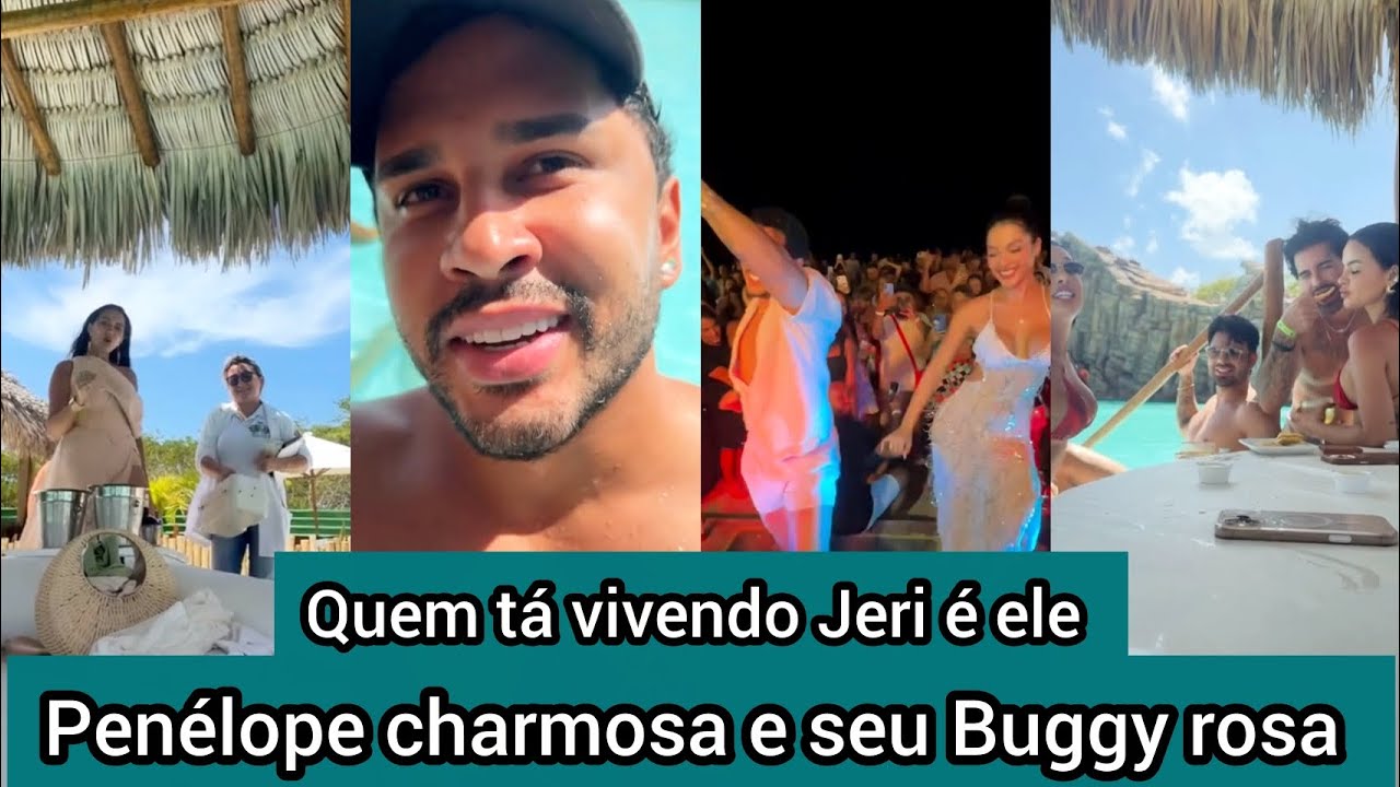 Lucas Guimarães encontra os amigos no Beach club com Buggy rosa e é tratado com carinho por todos 