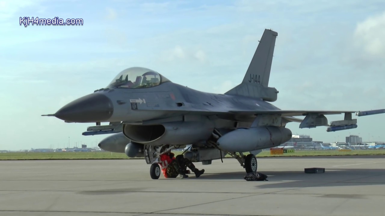Falcon Fighter Jet F-16’s landing at Amsterdam Schiphol #KjH4Media.com