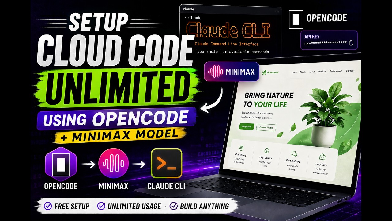 Claude Code Unlimited Setup using OpenCode + Minimax | Claude CLI Full Guide