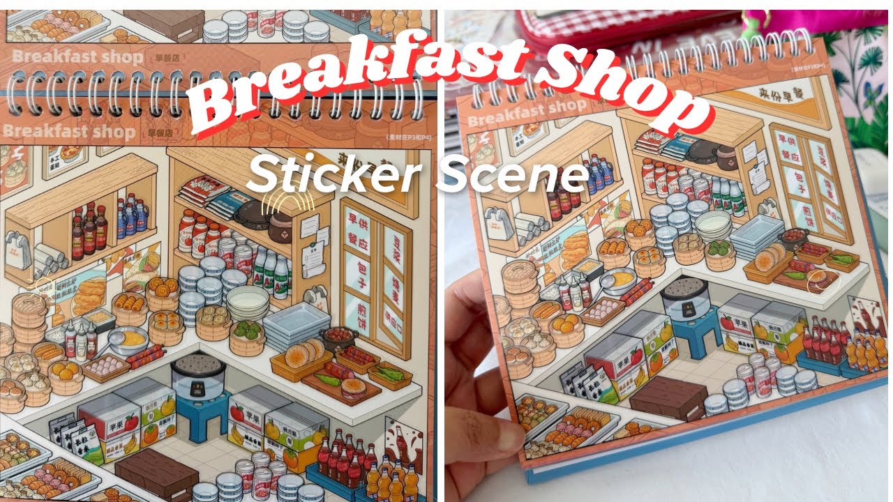 TELADO V8 BREAKFAST SHOP | 3D STICKER SCENE DIY | RELAXING MINIATURE STICKERS