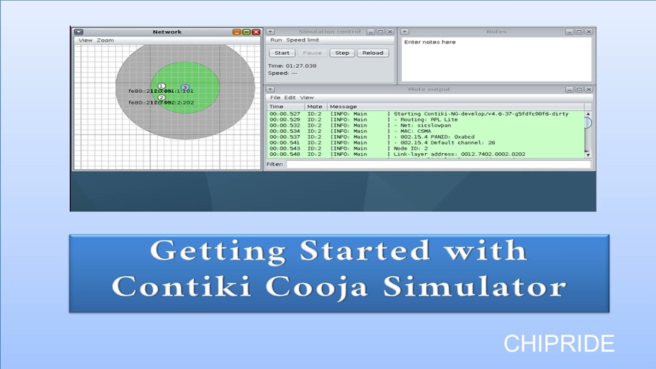 Getting started with Cooja Simulator -ContikiNG