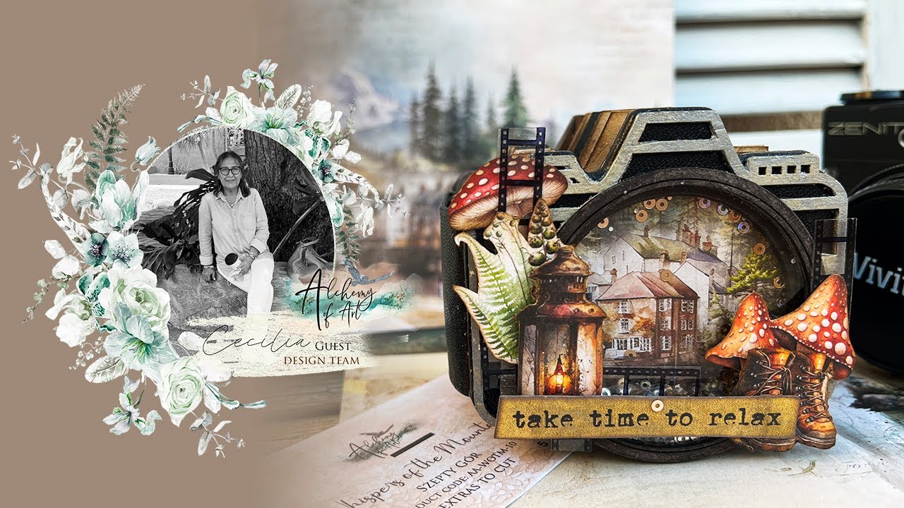 Whispers of the Mountains Mini Album tutorial for Alchemy of Art | ScrapbookingCecilia