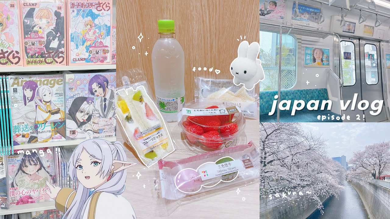 JAPAN VLOG 🍡: ep.2, manga shopping in tokyo, shibuya 109, sakura viewing, anime merch, crane games