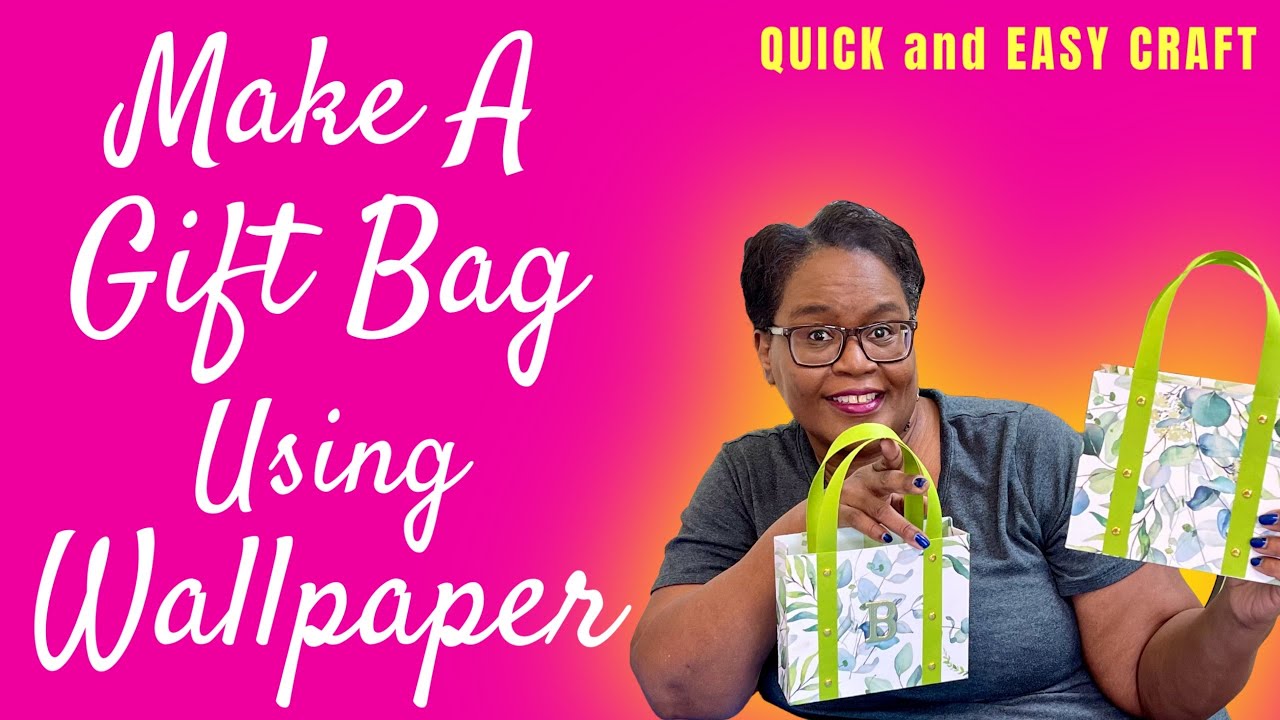 I USED DOLLAR TREE WALLPAPER!  make this unique gift bag! Dollar Tree Craft
