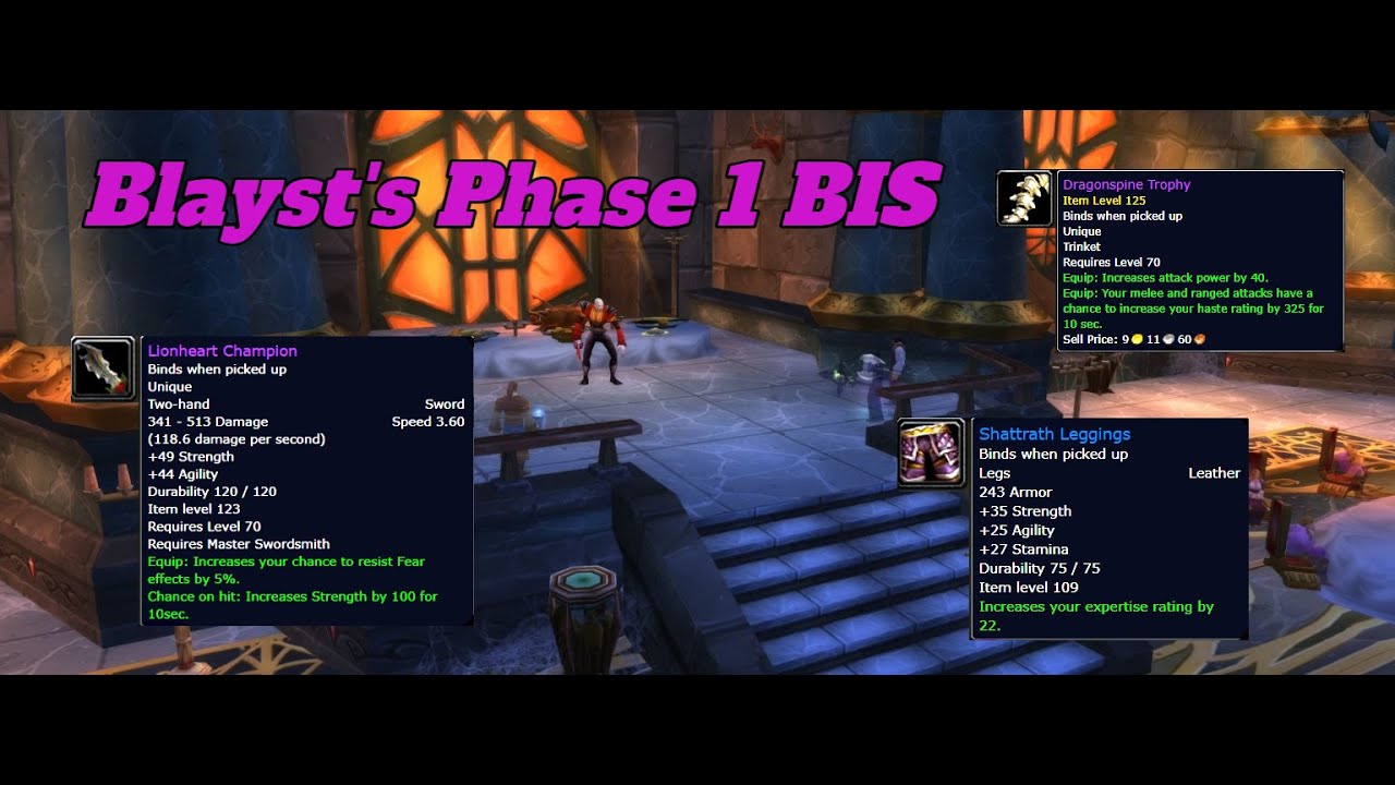 Classic TBC Retribution Paladin: Phase 1 BIS