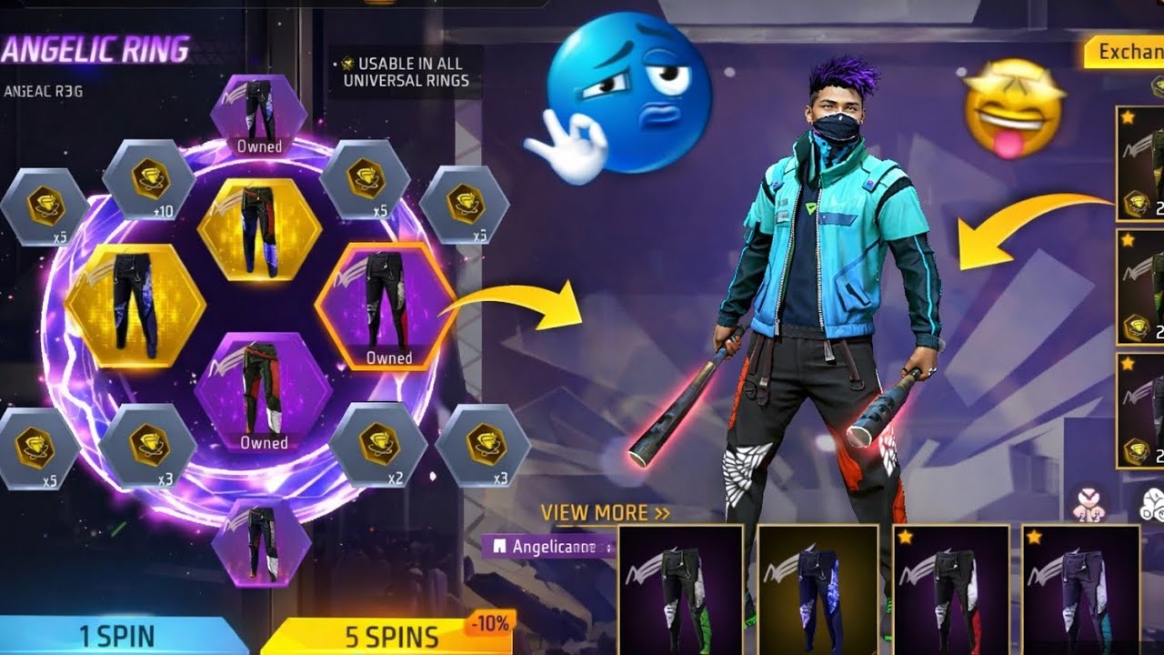 FREE FIRE ANGELIC PANT SPIN 🤫| FREE FIRE ANGELIC PANT RETURN|☠️