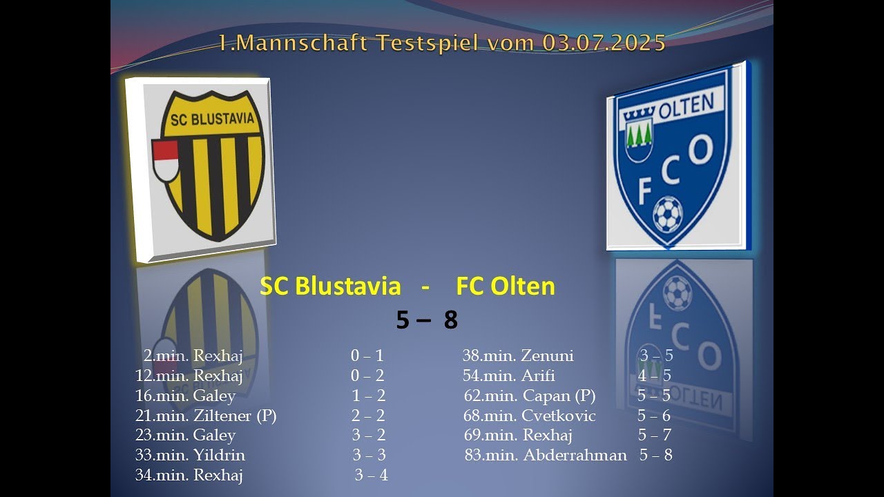 1.Mannschaft Testspiel SC Blustavia - FC Olten