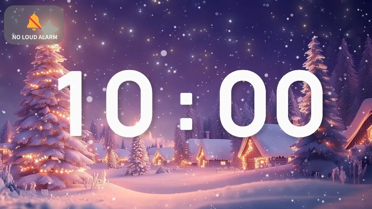 10 Minute Winter Classroom Timer | Calm Music & Snowy Forest Scene