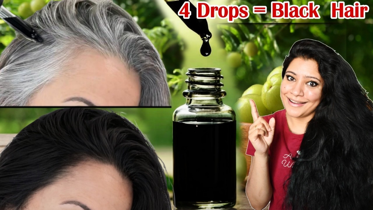 Just 4 Drops In Night To Make Hair Black Naturally Without Henna Indigo ।Garima Singh।