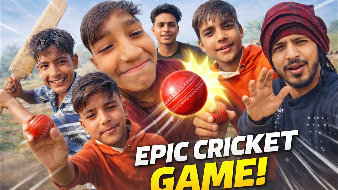 Gao me cricket khelte hue 