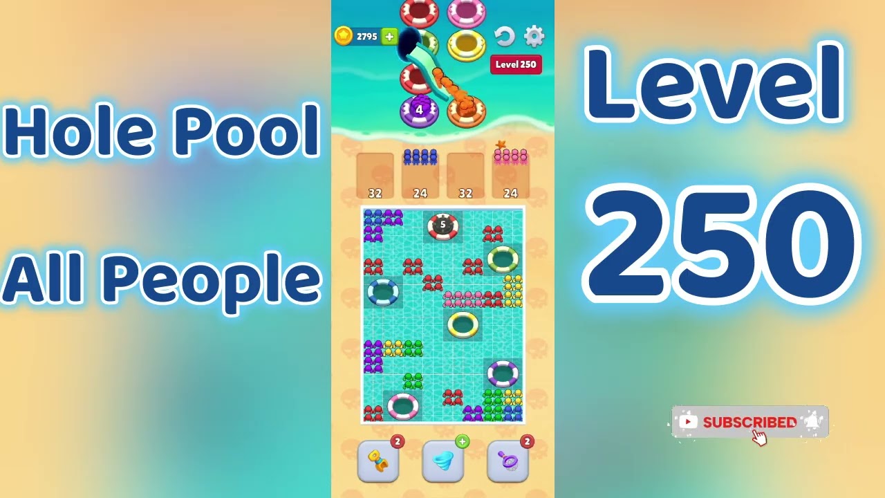 Hole Pool All People Level 250 🕳️🎯 | Easy Start Gameplay & Satisfying Puzzle | Go Answer