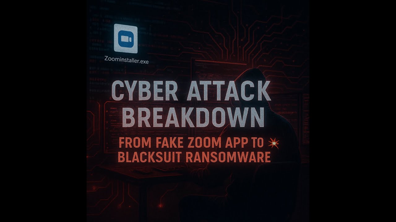 English💻🔒 Cyber Attack Breakdown | From Fake Zoom App to BlackSuit Ransomware 💥 #CyberSecurity