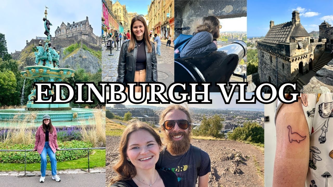 EDINBURGH VLOG: calton hill, edinburgh castle, victoria street (diagon alley), ross got a tattoo!