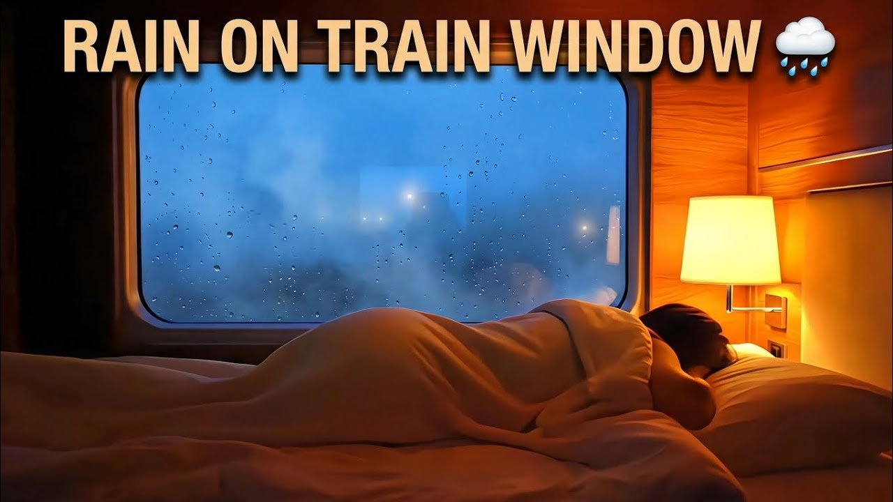 HEAVY RAIN ON TRAIN WINDOW 🌧️🚆 | 5 Hours Cozy Sleep, Relaxation & Deep Focus