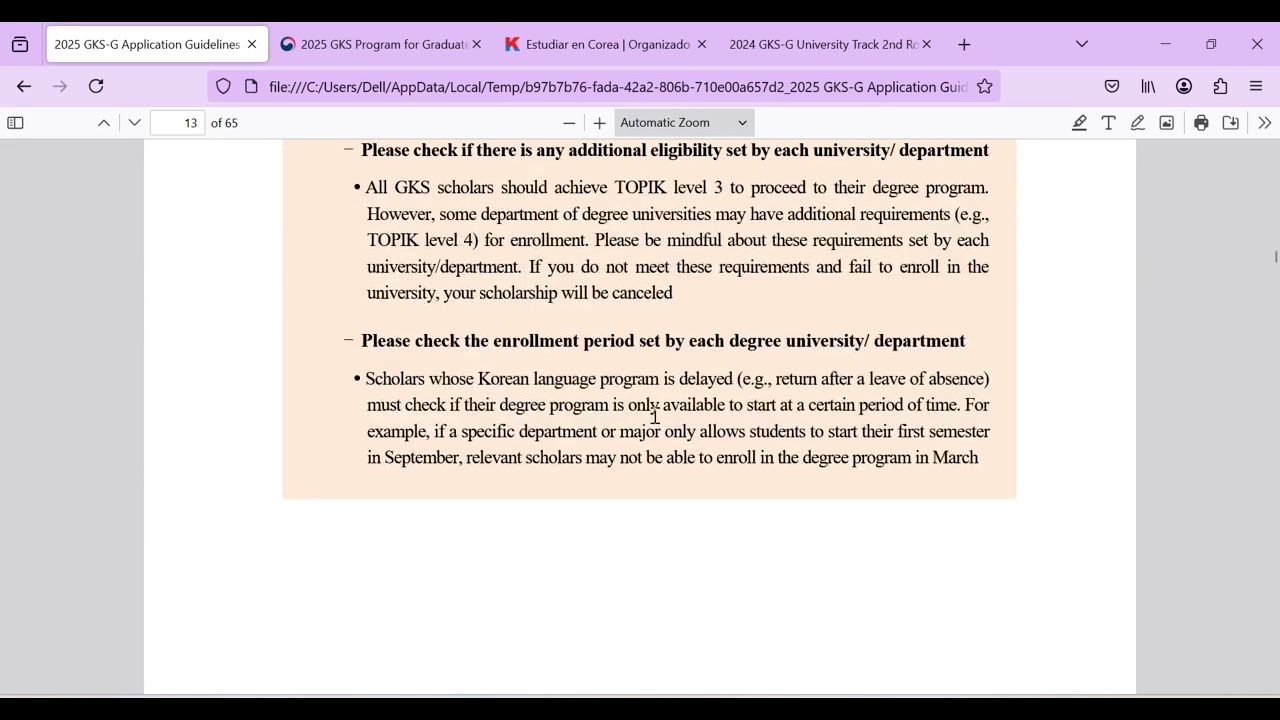 GKS Graduate Scholarship Application Tips for Myanmar Students