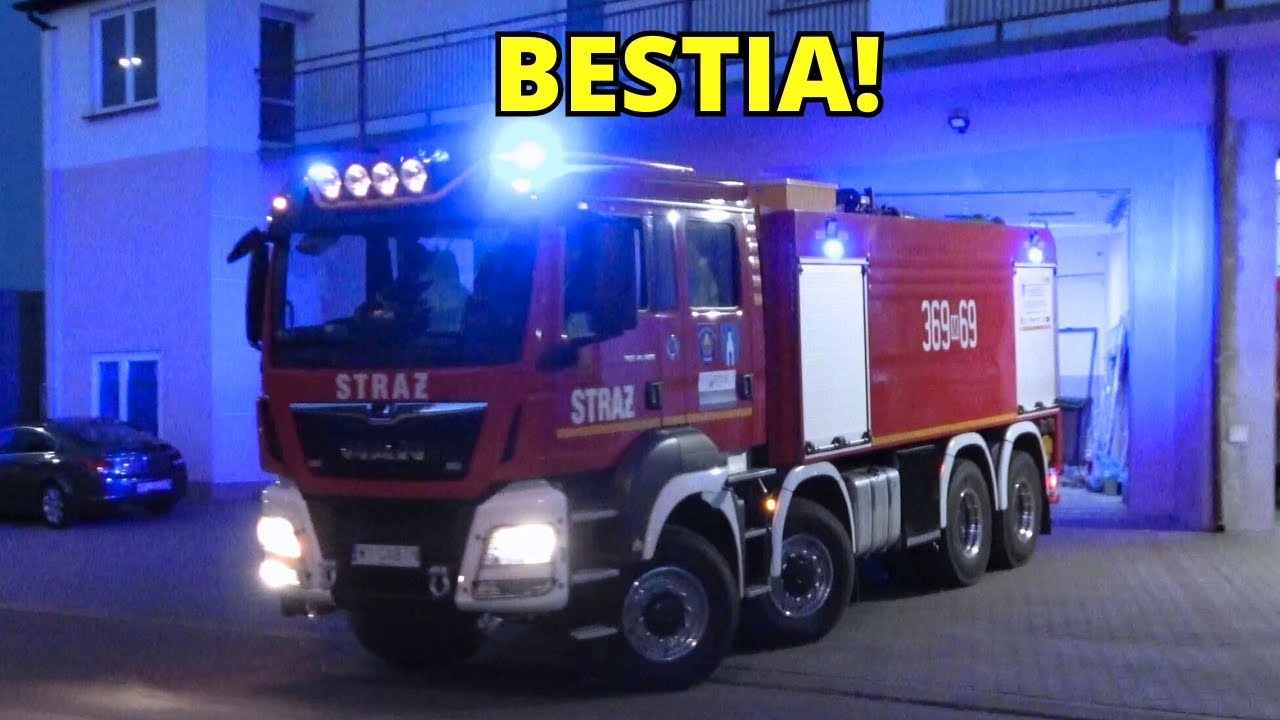 Alarmowanie i wyjazd MANa GIGANTA 8x8 i ciężkiego Jelcza z OSP Gąbin do pożaru!