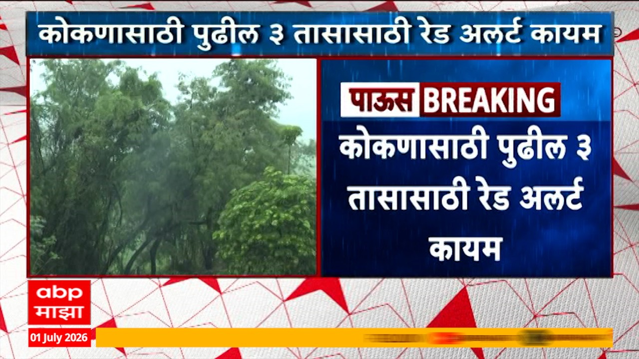 Red Alert For Konkan | Palghar Rain update | Heavy Rain in Raigad, Ratnagiri | ABP Majha LIVE