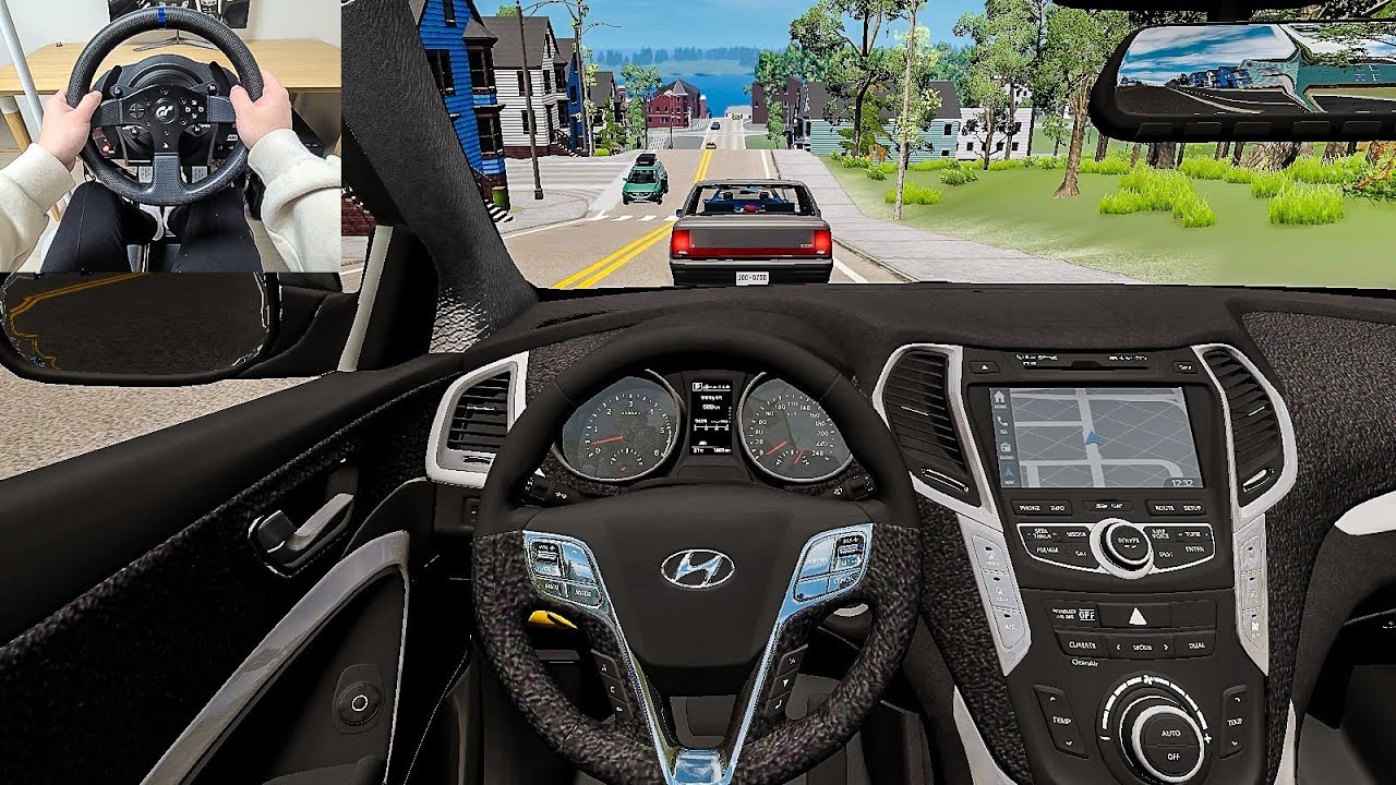 2016 Hyundai Santa Fe - BeamNG Drive [Steering Wheel Gameplay]