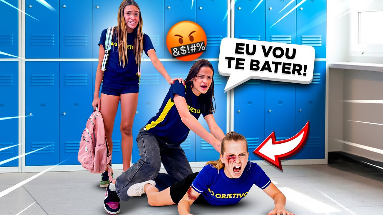 MINHA IRMÃ BATEU NA VALENTONA DA ESCOLA E FEZ ELA PEDIR DESCULPA!