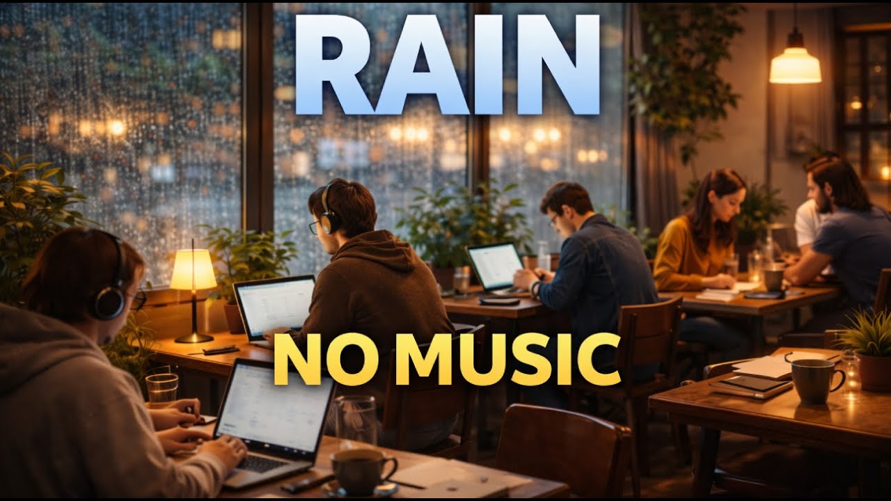 Rain Sounds in a Cozy Café | 3 Hours for Focus & Relax – No Music
