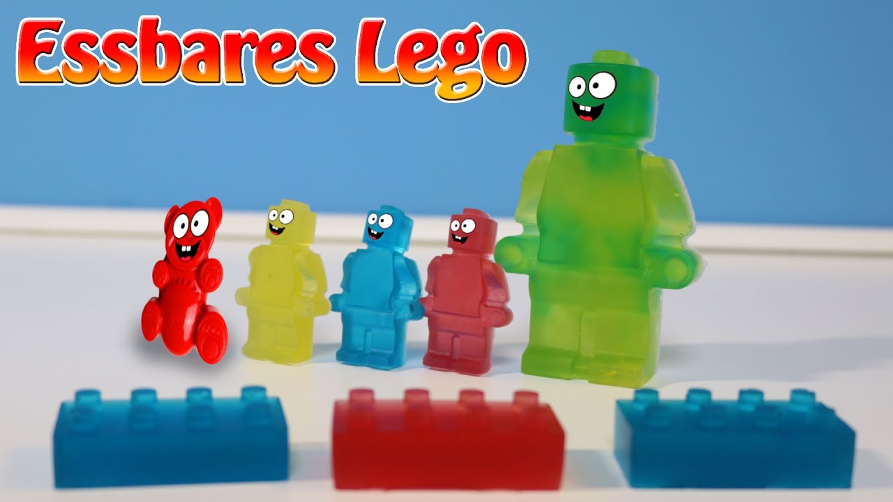 Leckere Gelatine Lucky Lego Bausteine und Minifiguren selber machen mit dem coolen Lucky Bär