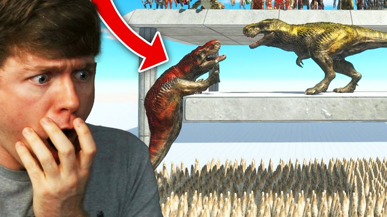 DINOSAUR BATTLE over DEATH SPIKES in ARBS!? (Reaction)