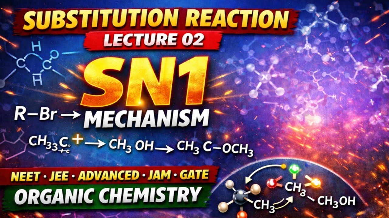 SN1 Mechanism Made Easy 🔥 | Substitution Reaction | Organic Chemistry for NEET JEE JAM GATE