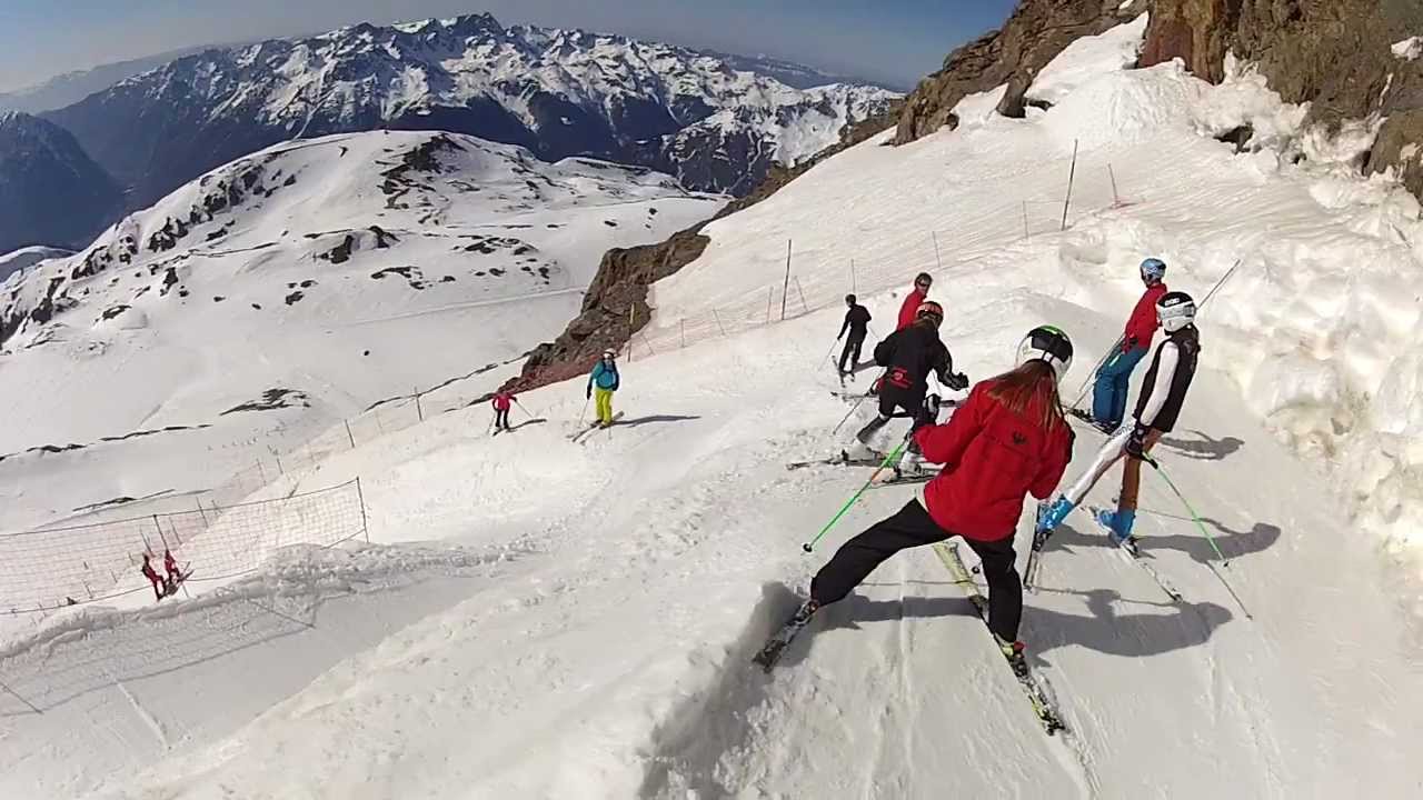 Descente ski alpe d'huez par tunnel 3330m à 1840m