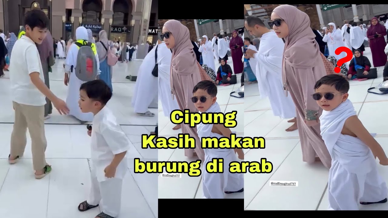 Nagita slavina and Cipung kasih makan burung di arab saudi!! Mama gigi malam takut!!
