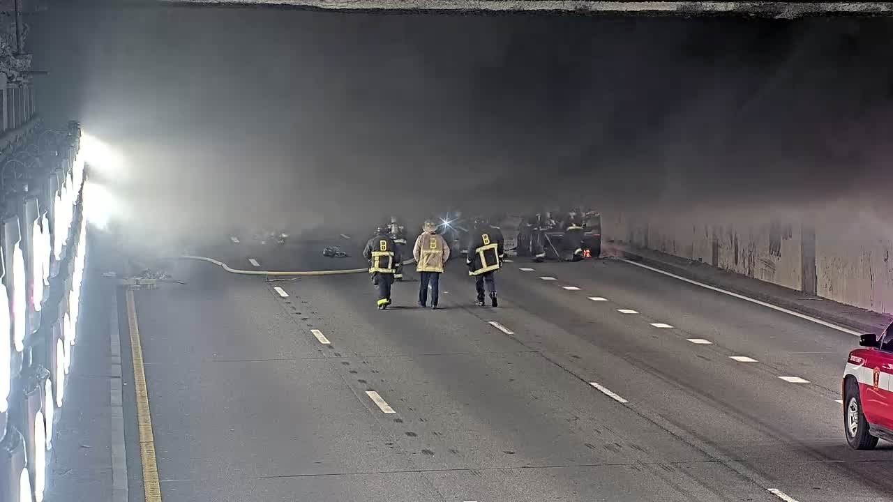 Video shows car fire in Prudential Tunnel in Boston