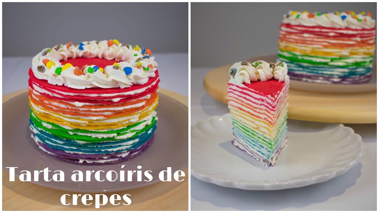 Tarta de crepes arcoiris o Rainbow Crepe Cake | Sweet Shop Victoria