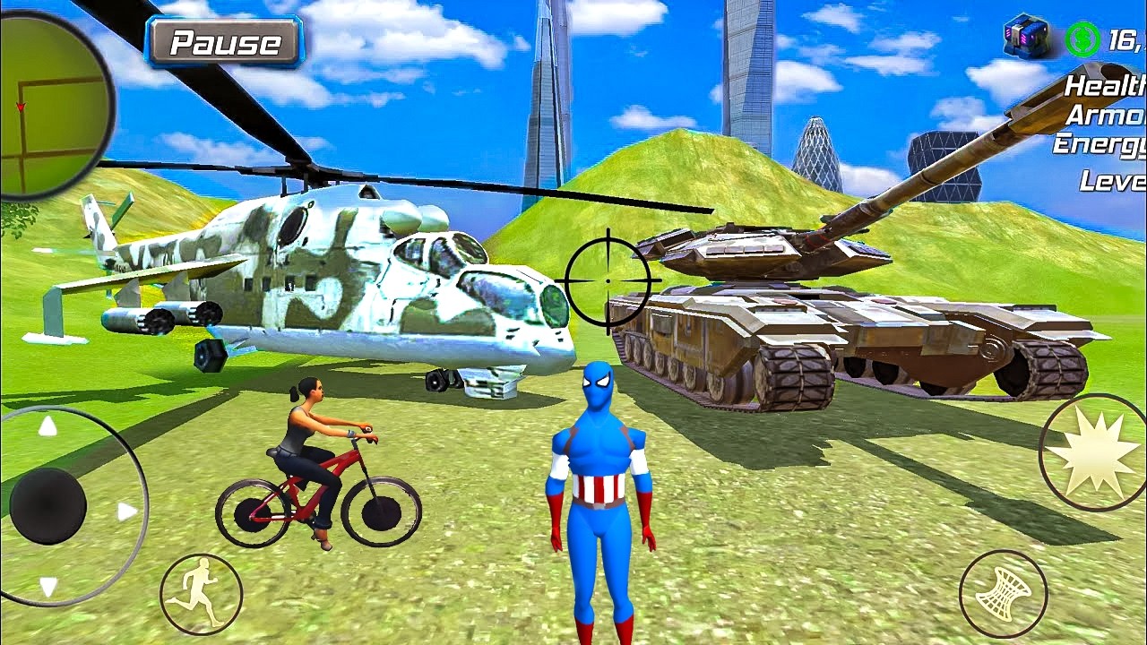 Captain Rope Hero Gangster Crime Vegas City - Army Tank & Helicopter - Android Gameplay