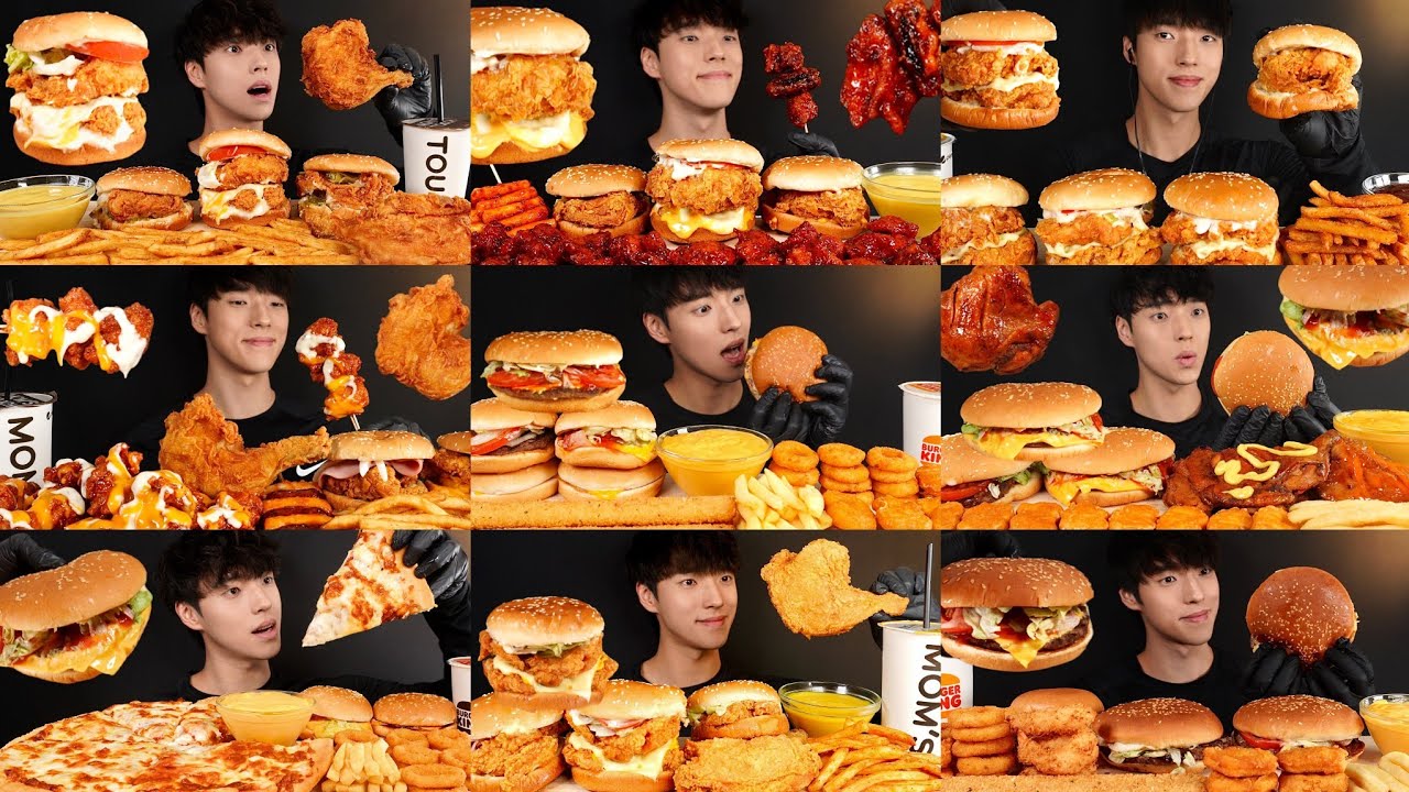 땅규 햄버거 먹방 모음집🍔 BURGER & CHICKEN SANDWICH 1 HOUR MUKBANG ASMR EATING SOUNDS