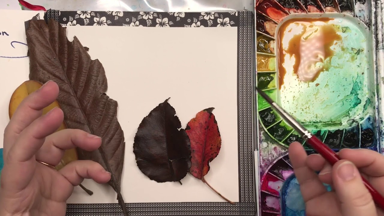 Watercolor Leaf Printing w Negative Shape Painting |  November Color Challenge| Jessica Sanders Art