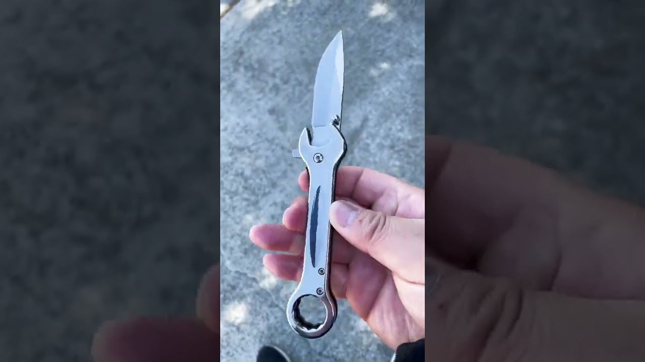 Chrome Spring Assisted Wrench Pocket Knife