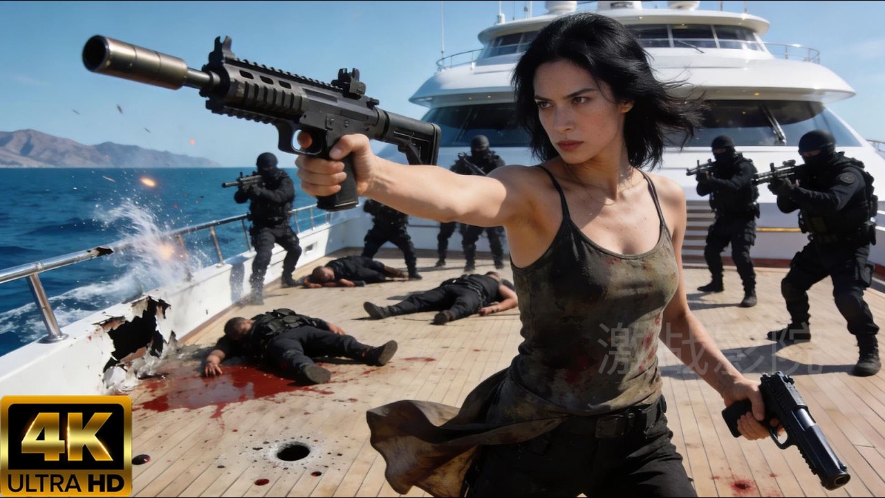 Top female agent storms a gangster base! Surrounded by thugs, she fights back, killing them all!