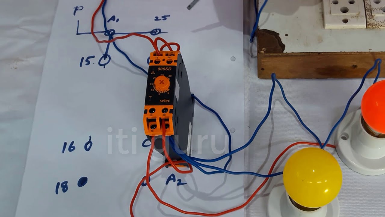 star delta starter timer connection