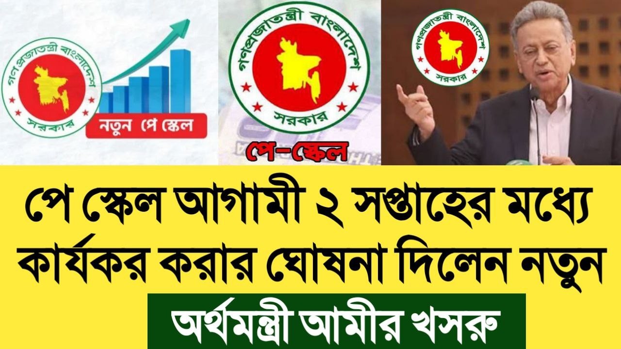 পে স্কেল আগামী ২ সপ্তাহের মধ্যে কার্যকর করার ঘোষনা দিলেন নতুন অর্থমন্ত্রী আমীর খসরু। payscale update
