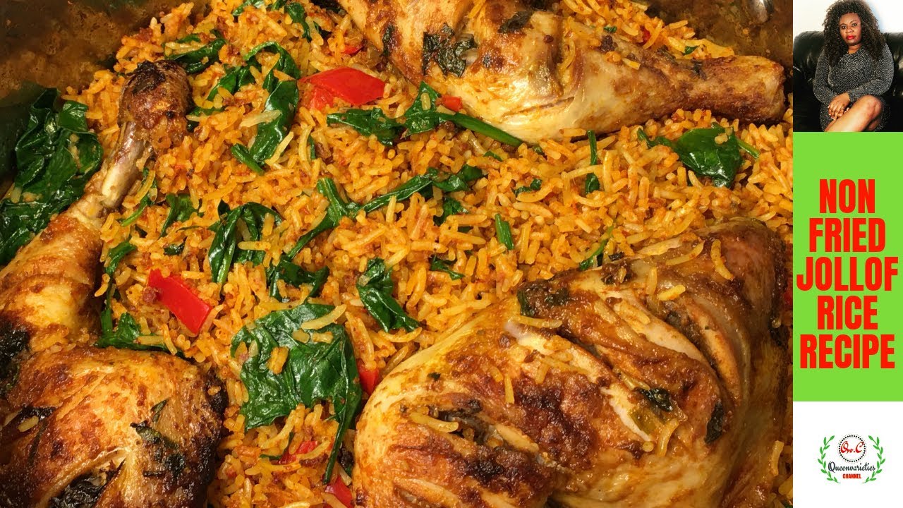 ✅How to COOK NIGERIAN Jollof Rice ( WITHOUT FRYING) & Soft Buttered CHICKEN