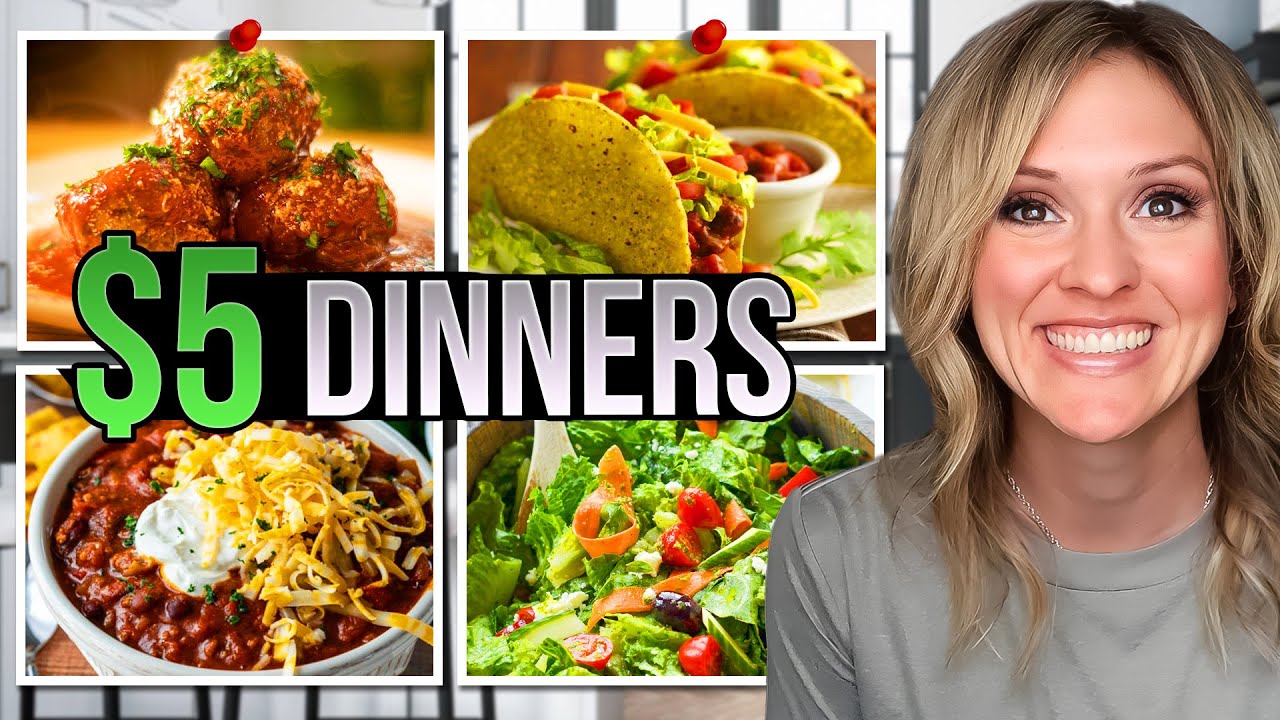 $5 DINNERS | FIVE Quick & Easy Cheap Dinner Recipes Made EASY! | Frugal Fit Mom