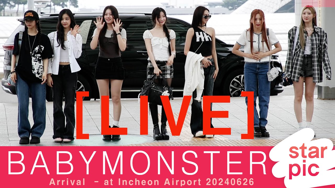 [LIVE]    BABYMONSTER Departure - at Incheon Airport 20240626