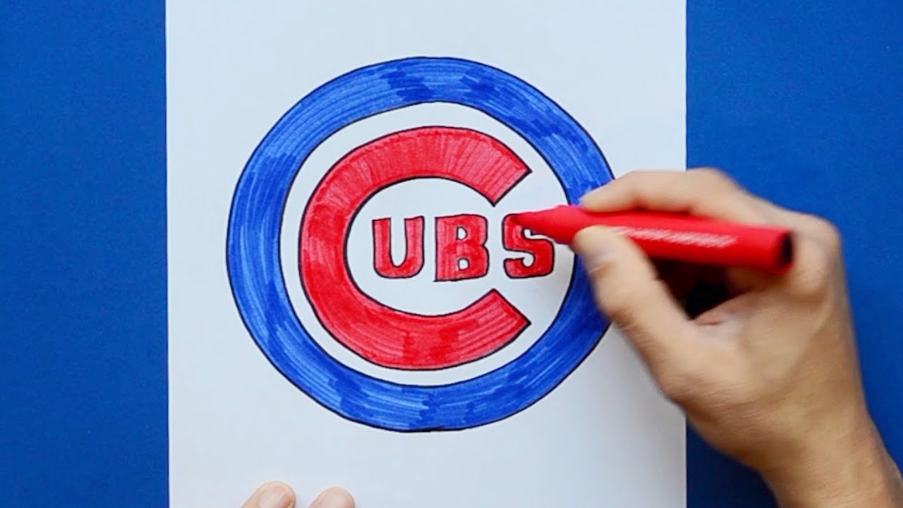 How to draw the Chicago Cubs (MLB Team)