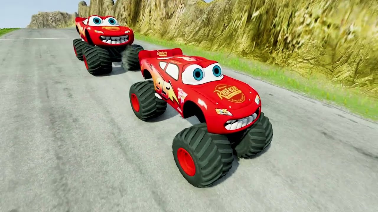 Big & Small Colors Lightning McQueen Speed Ramp Beamng.Dr
