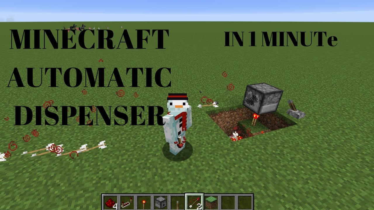 EZ CRAFTS | Minecraft Automatic Dispenser | Simple Redstone Clock