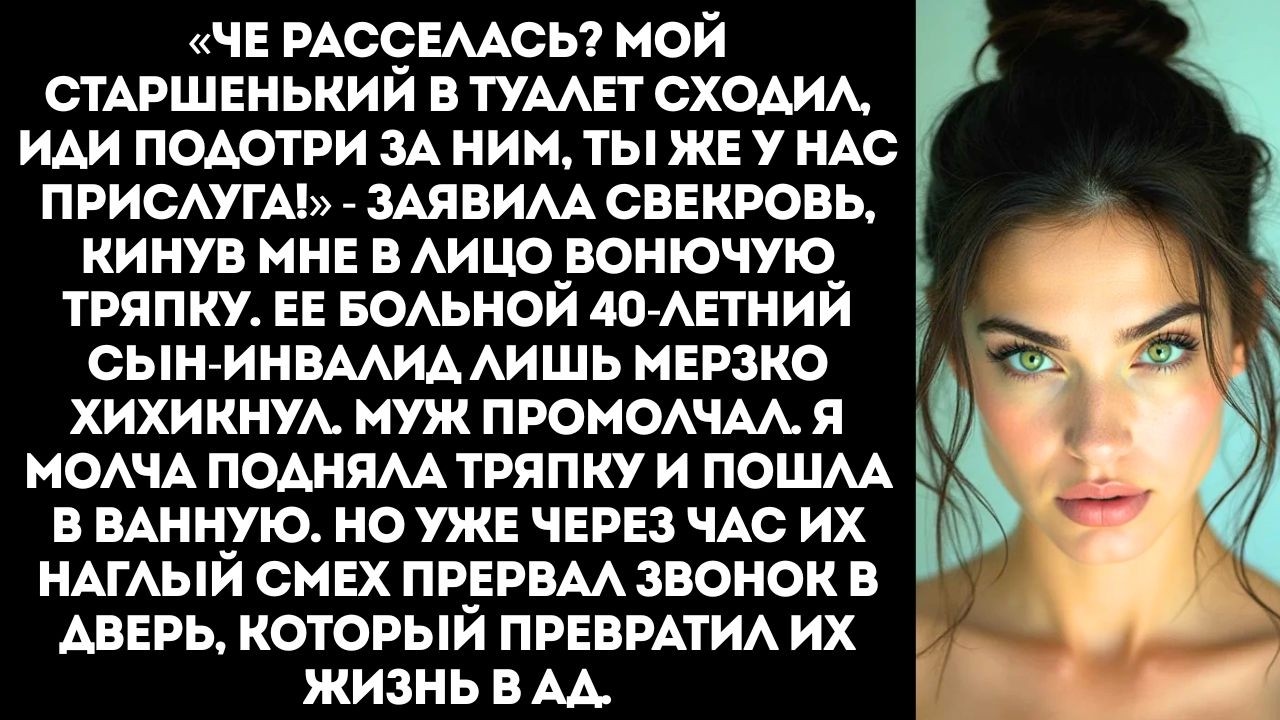 «Подмой за моим братом ЖИВО!» — приказала свекровь бросив мне грязную тряпку. Но вечером ОНИ выли...
