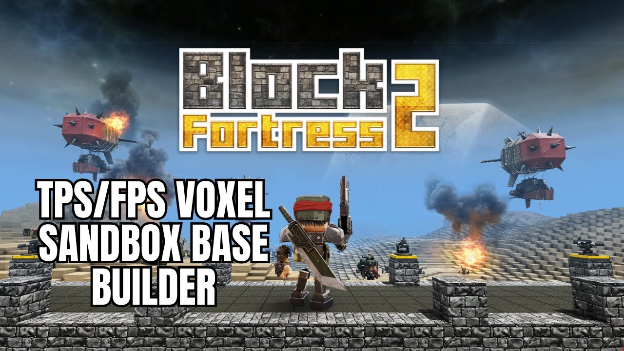 (BASEBUILDER WAR VOXEL SANDBOX) Игровой процесс Block Fortress 2 (первые впечатления)