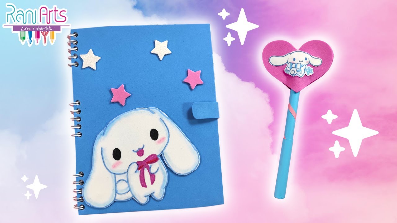 DIY -  DIARIO, LIBRETA, SKETCHBOOK (Cinnamoroll) - Decora tu libreta KAWAII - fácil