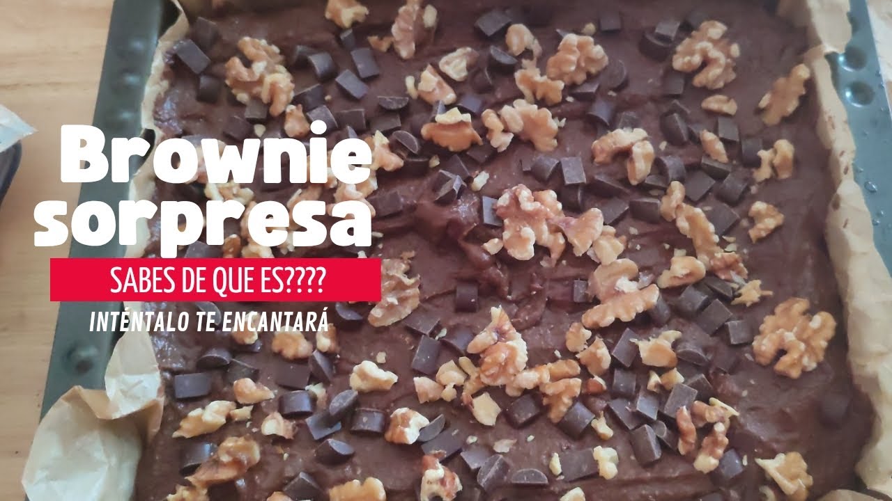 Brownie delicioso de camote dulce y lentejas 
