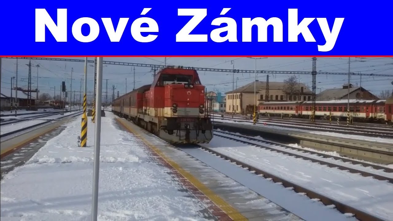 VLAKY na zasneženej stanici Nové Zámky
